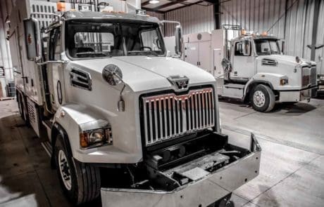 hydrovac trucks parked